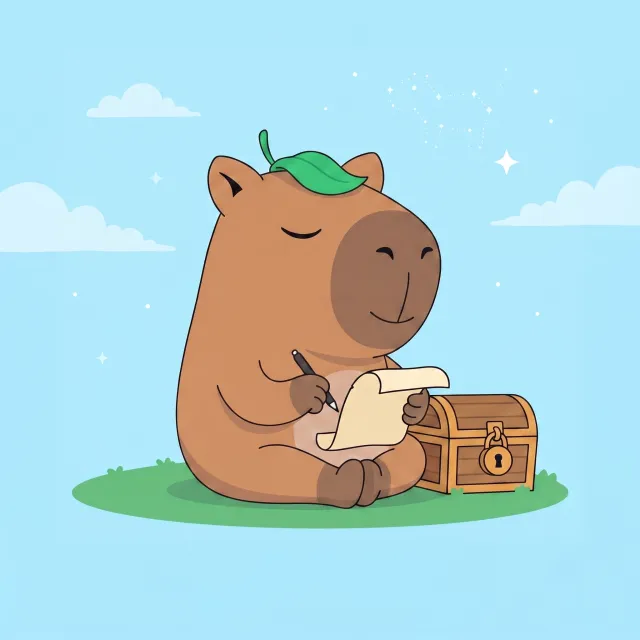 Capybara writing down a seed phrase